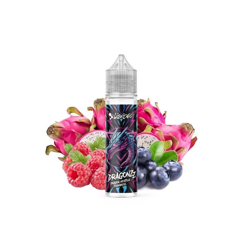 Liquideo Dragon Myrtille Framboise - e-liquide 50ml profil fruité, ratio 50/50
