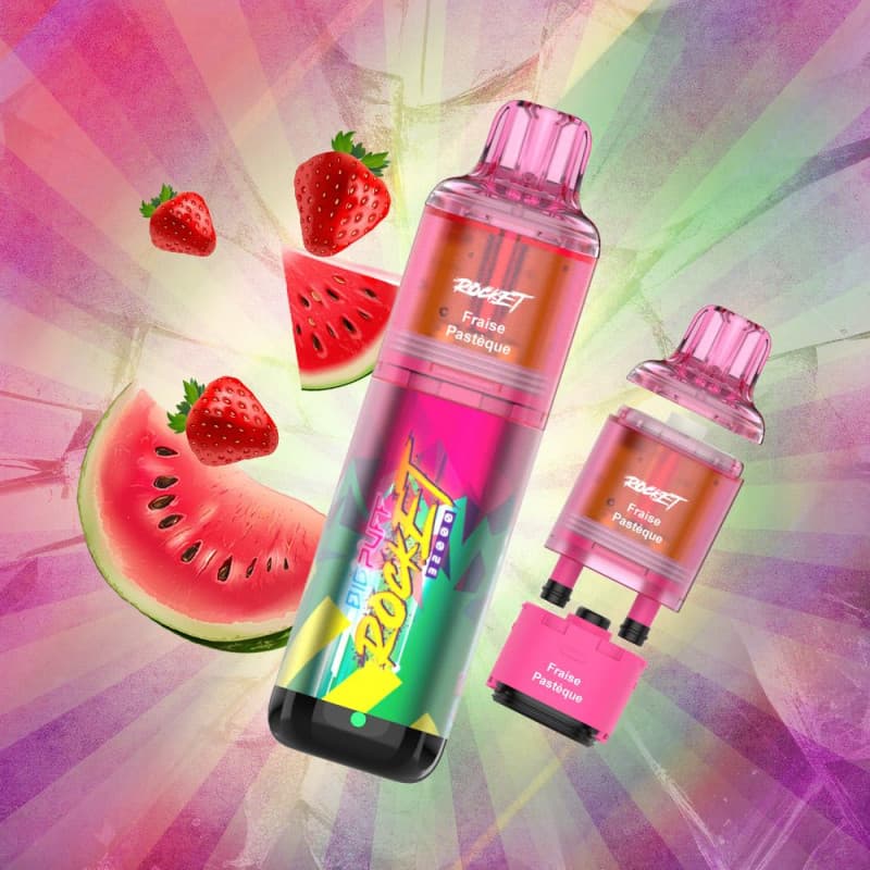 BIG PUFF ROCKET FRAISE PASTÈQUE 32000 PUFFS - BIG PUFF ROCKET