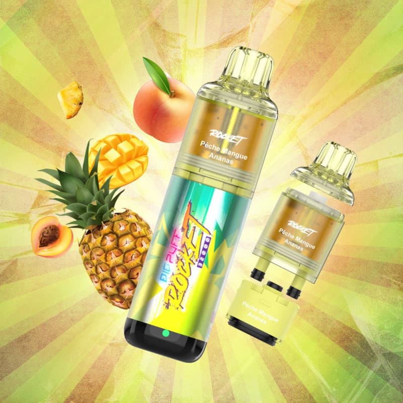 BIG PUFF ROCKET PÊCHE MANGUE ANANAS 32000 PUFFS - BIG PUFF ROCKET