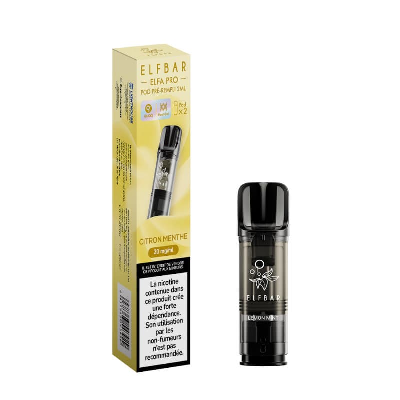 ELFA ELFBAR CARTOUCHE CITRON MENTHE / 2PCS ELFA PRO ELFBAR