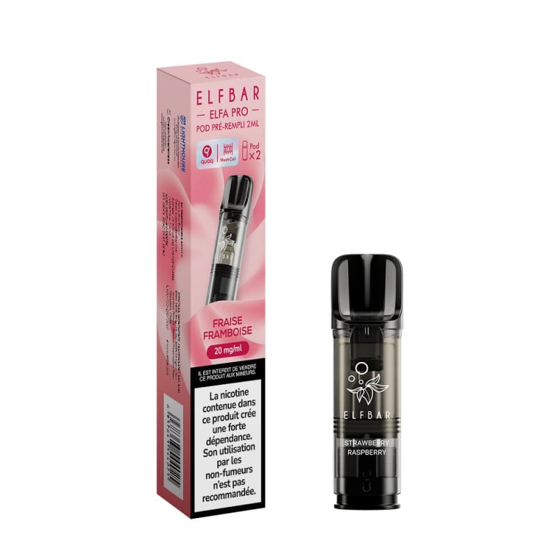 ELFA ELFBAR CARTOUCHE FRAISE FRAMBOISE / 2PCS ELFA PRO ELFBAR