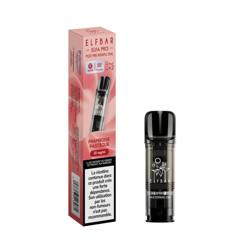 ELFA ELFBAR CARTOUCHE FRAMBOISE PASTÈQUE / 2PCS ELFA PRO ELFBAR