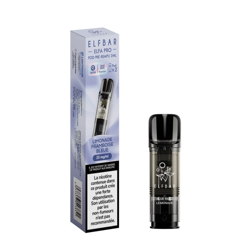 ELFA ELFBAR CARTOUCHE LIMONADE FRAMBOISE BLEUE / 2PCS ELFA PRO ELFBAR