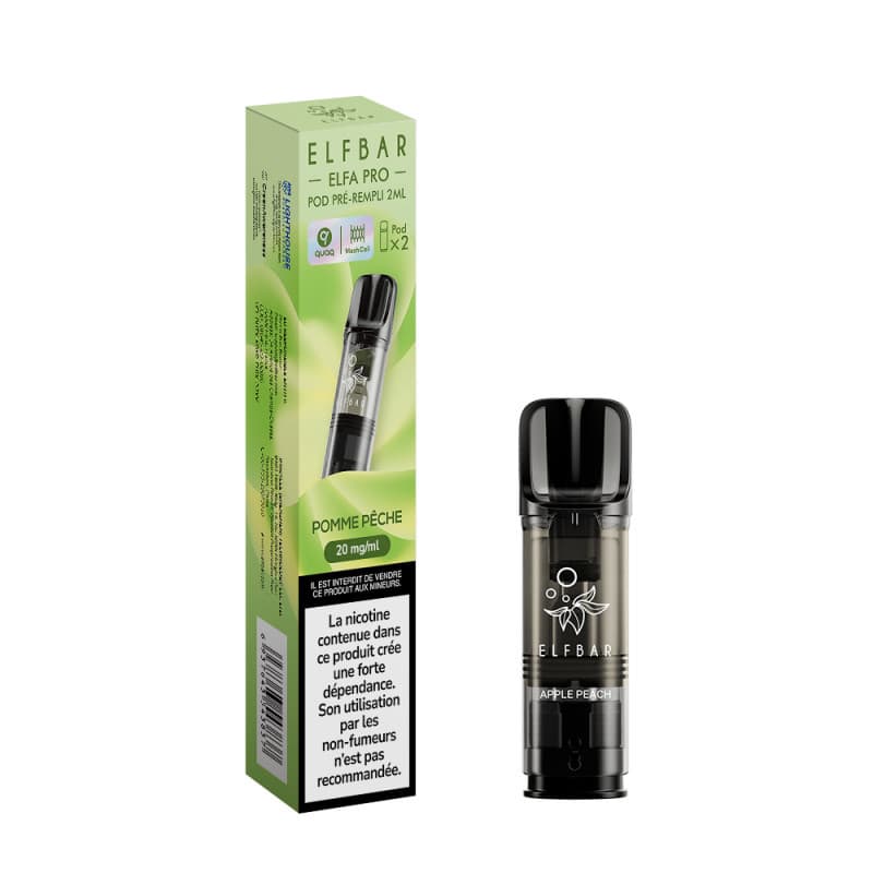 ELFA ELFBAR CARTOUCHE POMME PÊCHE / 2PCS ELFA PRO ELFBAR