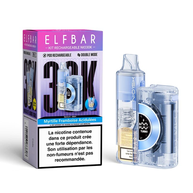 NIO30K BY ELFBAR MYRTILLE FRAMBOISE ACIDULÉES 30000 PUFFS - NIO30K ELFBAR
