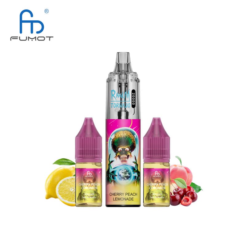 TORNADO RANDM FUMOT CHERRY PEACH LEMONADE 20000 PUFFS TORNADO - RANDM FUMOT
